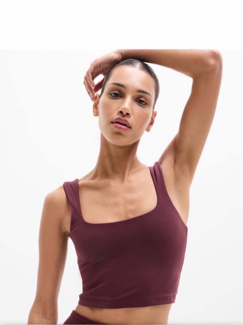 Athleta Transcend Square Neck Crop Bra Large D-DD